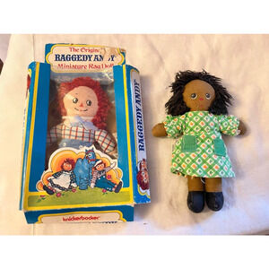 Vintage 6" Beloved Belindy Cloth Doll 1974 + Raggedy Andy Knickerbocker